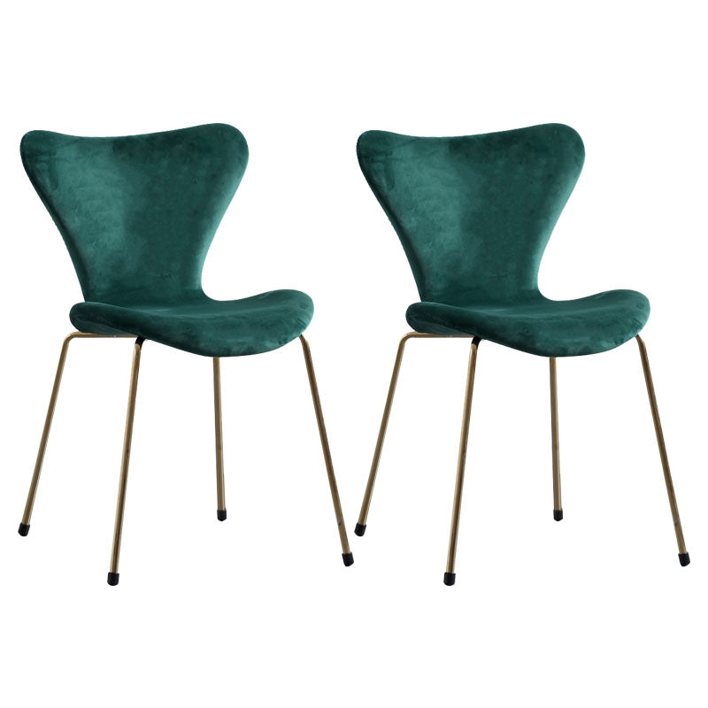 Home Wingback Dining Armless Chairs Indoor Dining Side Chairs with Metal Legs