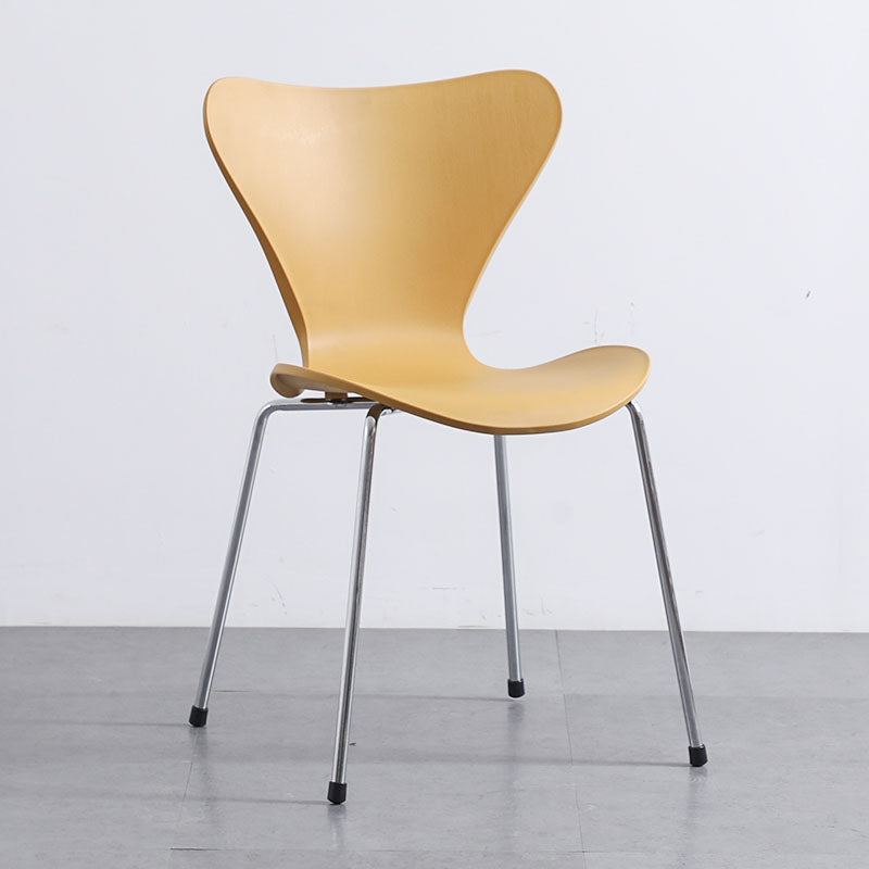 Home Wingback Dining Armless Chairs Indoor Dining Side Chairs with Metal Legs