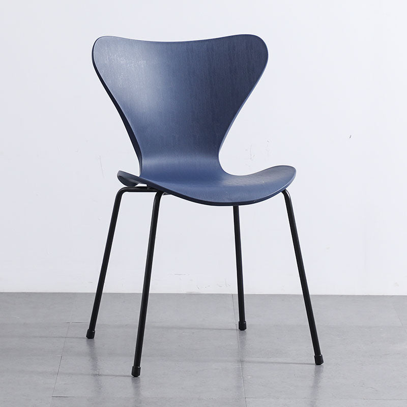 Home Wingback Dining Armless Chairs Indoor Dining Side Chairs with Metal Legs