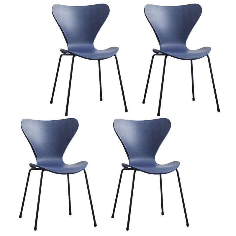 Home Wingback Dining Armless Chairs Indoor Dining Side Chairs with Metal Legs