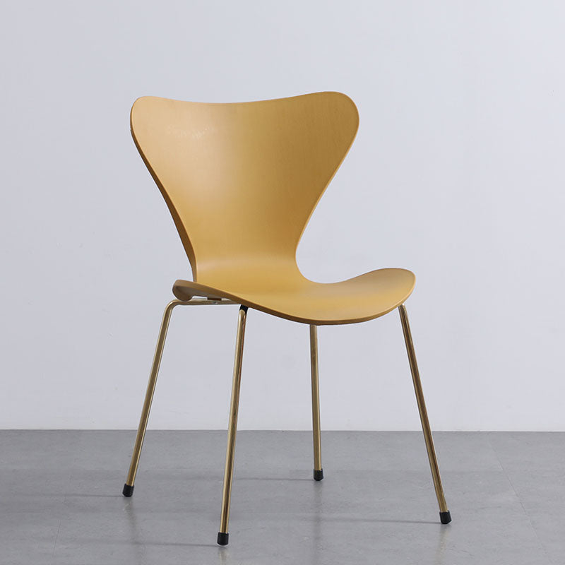 Home Wingback Dining Armless Chairs Indoor Dining Side Chairs with Metal Legs