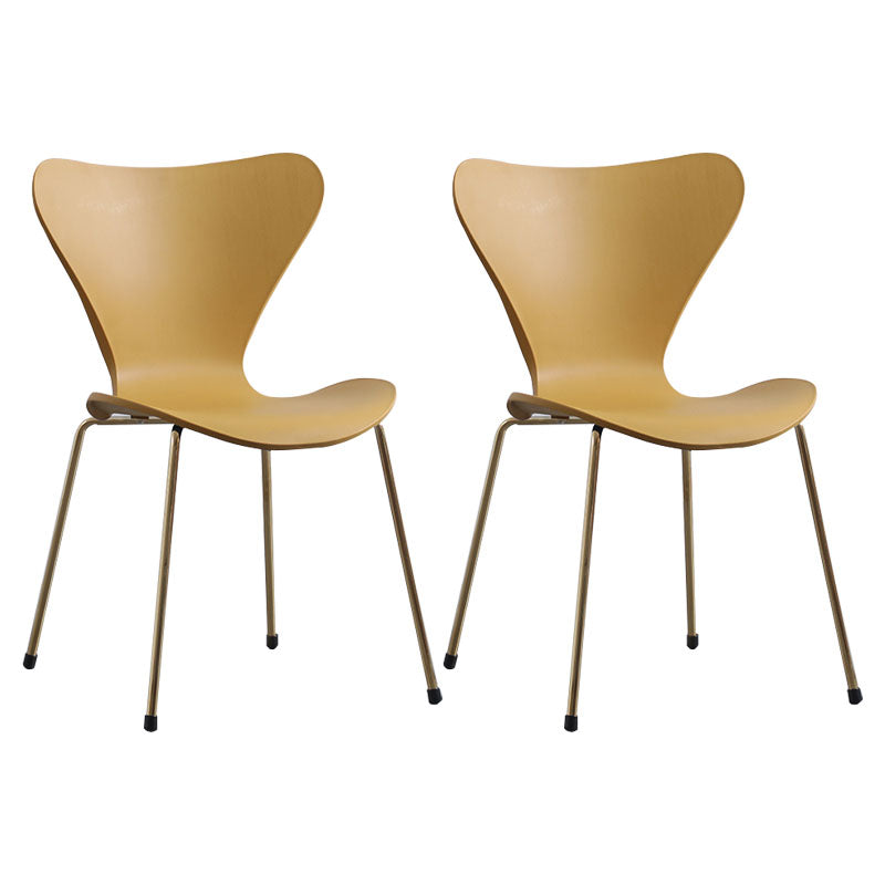 Home Wingback Dining Armless Chairs Indoor Dining Side Chairs with Metal Legs