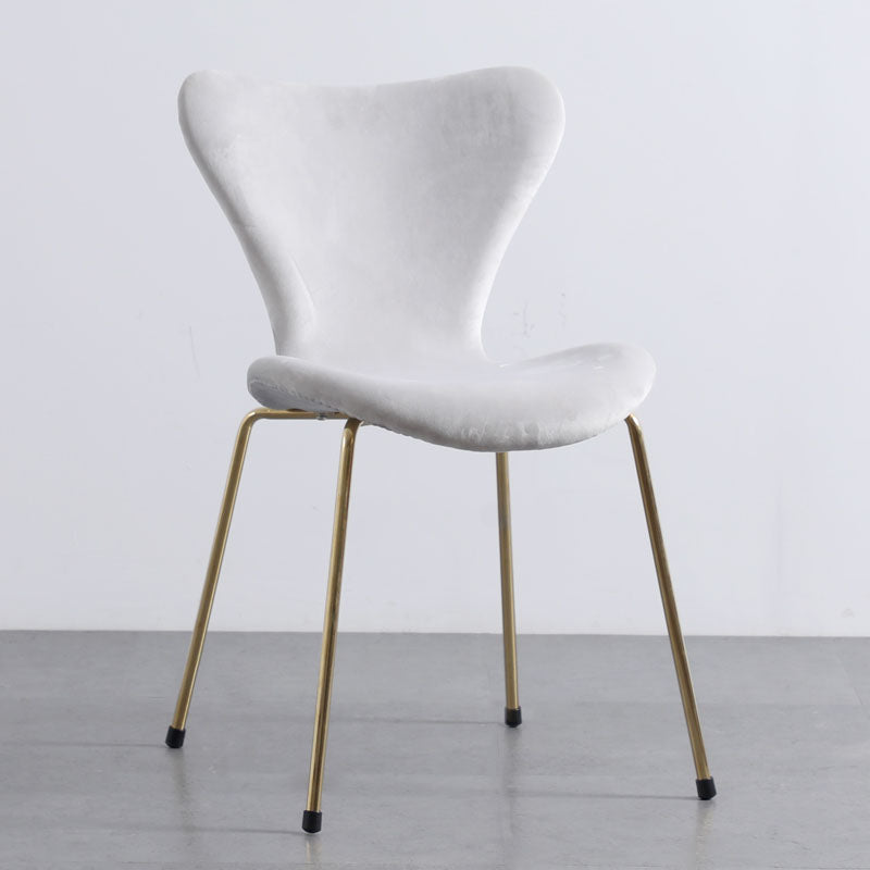 Home Wingback Dining Armless Chairs Indoor Dining Side Chairs with Metal Legs