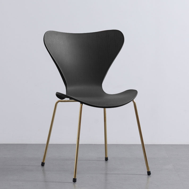 Home Wingback Dining Armless Chairs Indoor Dining Side Chairs with Metal Legs