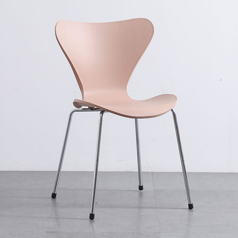 Home Wingback Dining Armless Chairs Indoor Dining Side Chairs with Metal Legs