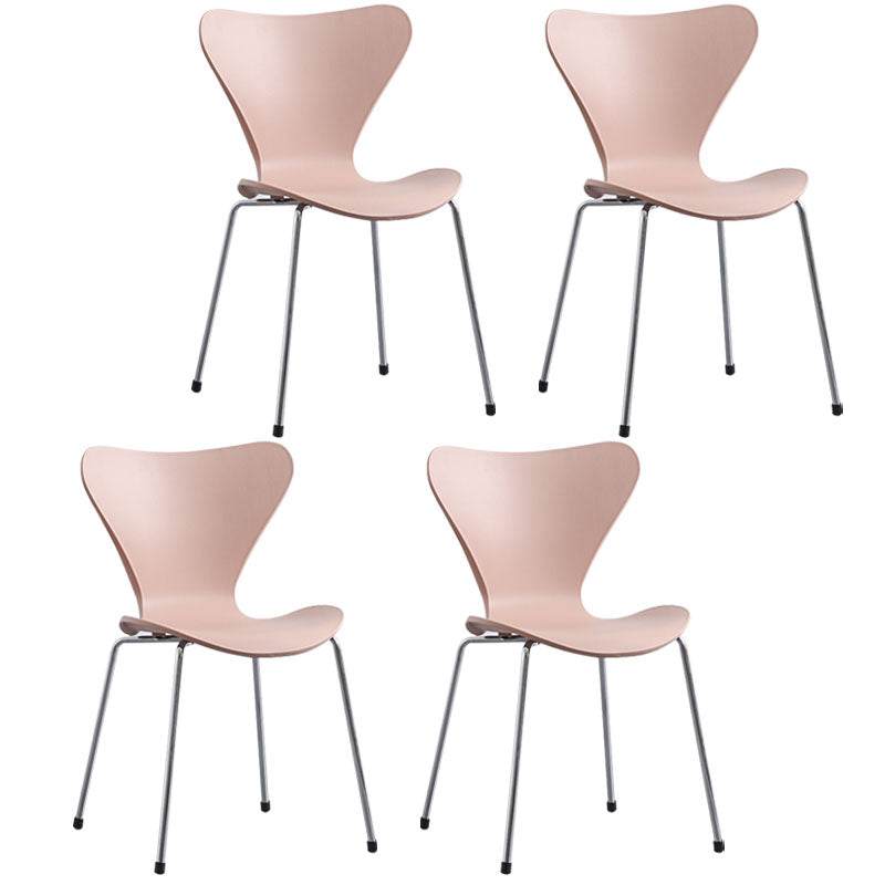 Home Wingback Dining Armless Chairs Indoor Dining Side Chairs with Metal Legs