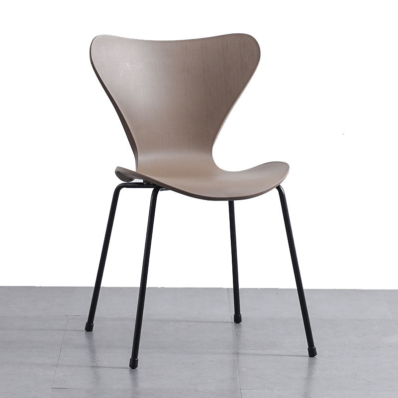 Home Wingback Dining Armless Chairs Indoor Dining Side Chairs with Metal Legs