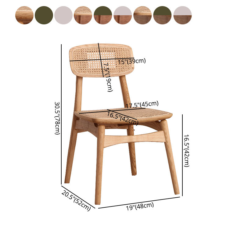 Ensemble de chaises latérales à dossier ouvert de cuisine de salle à manger de chaises en bois de hêtre de style moderne