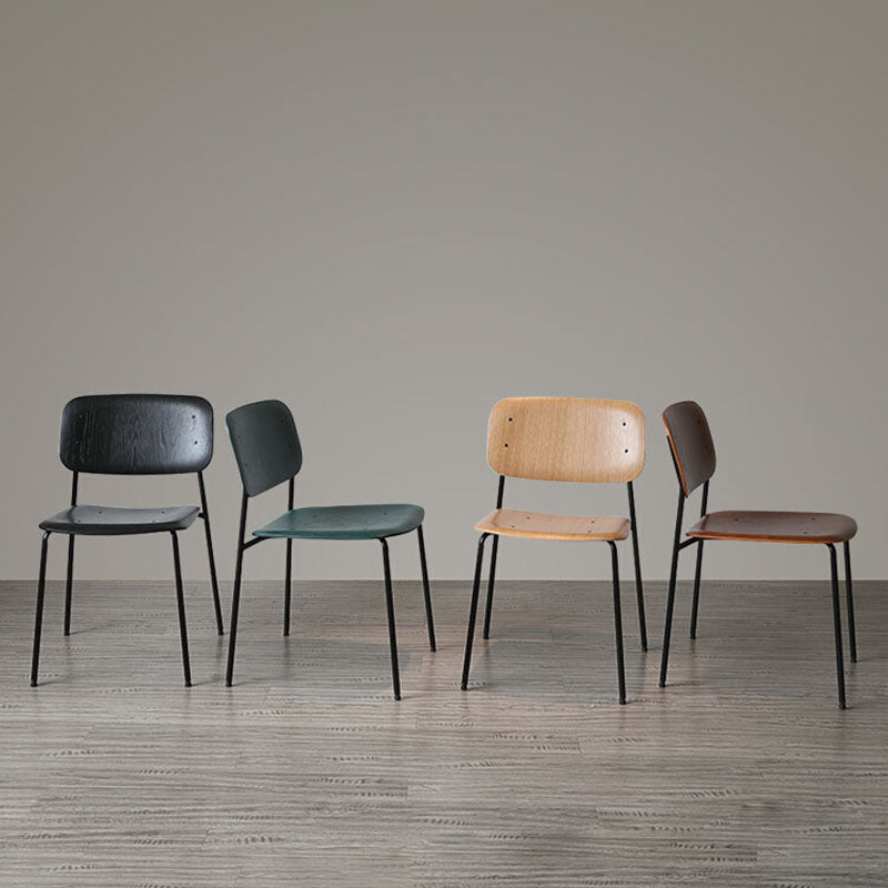 Chaise de salle à manger industrielle en métal, sans accoudoirs, à dossier ouvert, pour usage domestique
