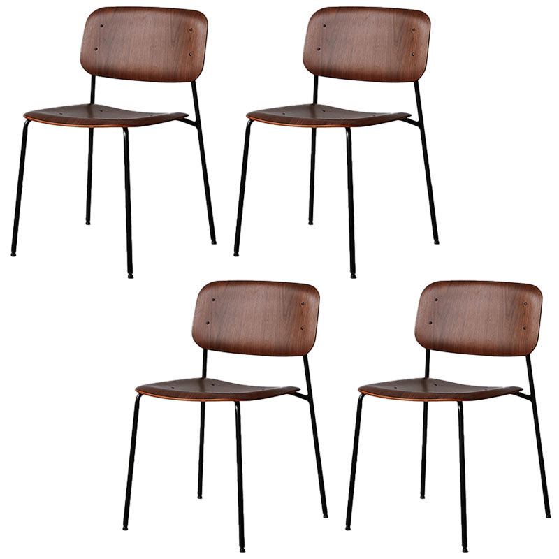 Chaise de salle à manger industrielle en métal, sans accoudoirs, à dossier ouvert, pour usage domestique