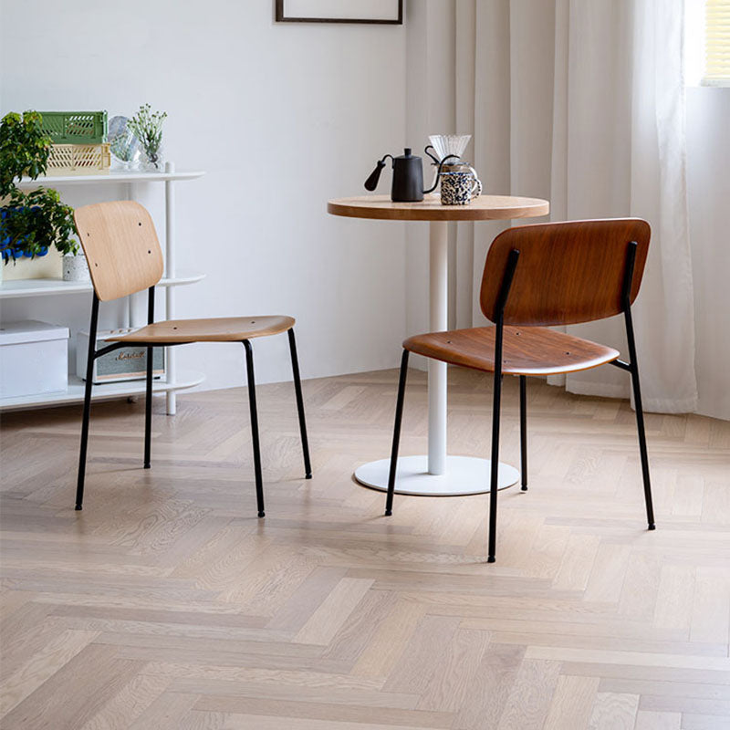 Chaise de salle à manger industrielle en métal, sans accoudoirs, à dossier ouvert, pour usage domestique