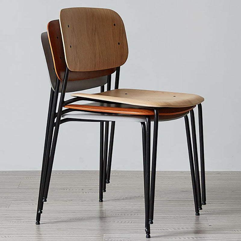Chaise de salle à manger industrielle en métal, sans accoudoirs, à dossier ouvert, pour usage domestique