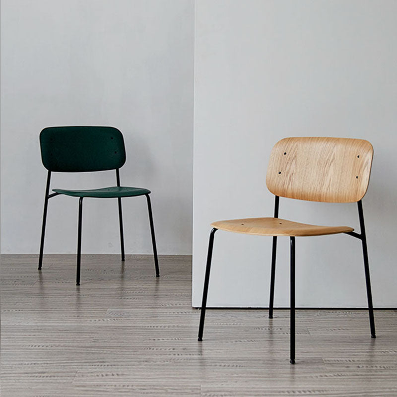 Chaise de salle à manger industrielle en métal, sans accoudoirs, à dossier ouvert, pour usage domestique