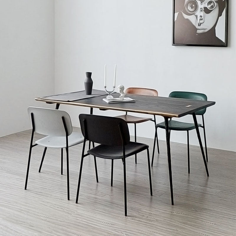 Chaise de salle à manger industrielle en métal, sans accoudoirs, à dossier ouvert, pour usage domestique