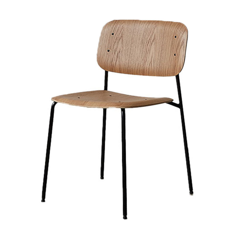 Chaise de salle à manger industrielle en métal, sans accoudoirs, à dossier ouvert, pour usage domestique
