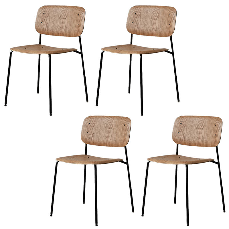 Chaise de salle à manger industrielle en métal, sans accoudoirs, à dossier ouvert, pour usage domestique