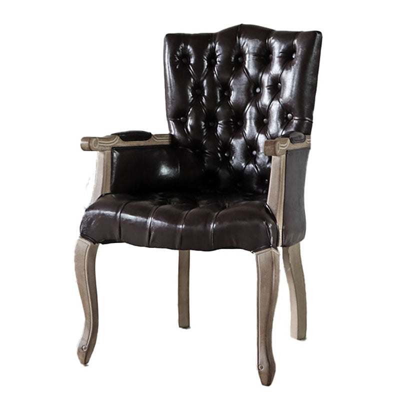 Chaise de salle à manger en bois Glam, fauteuil de salle à manger unique en tissu lin pour Restaurant