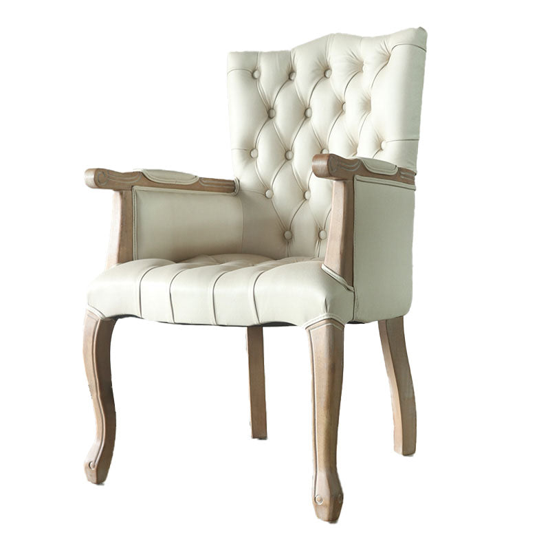 Chaise de salle à manger en bois Glam, fauteuil de salle à manger unique en tissu lin pour Restaurant