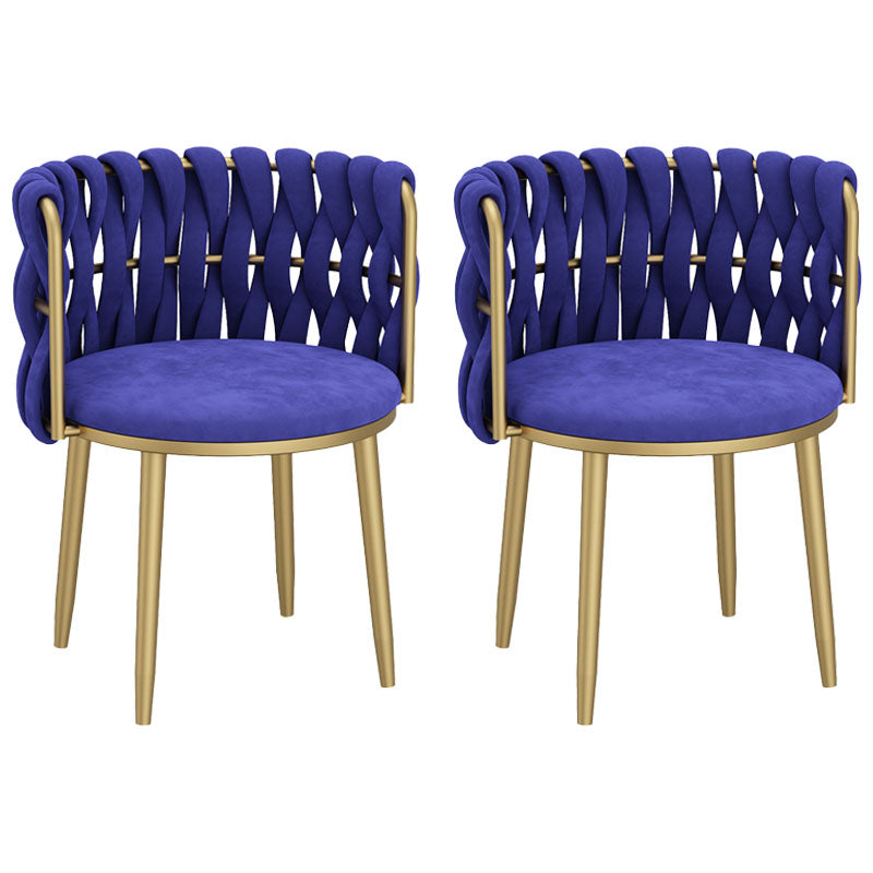 Noordse metalen eetkamerstoelen fluwelen armloze eetkamerstoelen voor restaurant