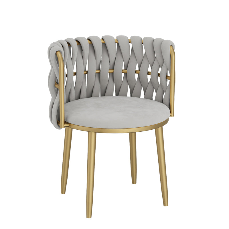 Noordse metalen eetkamerstoelen fluwelen armloze eetkamerstoelen voor restaurant