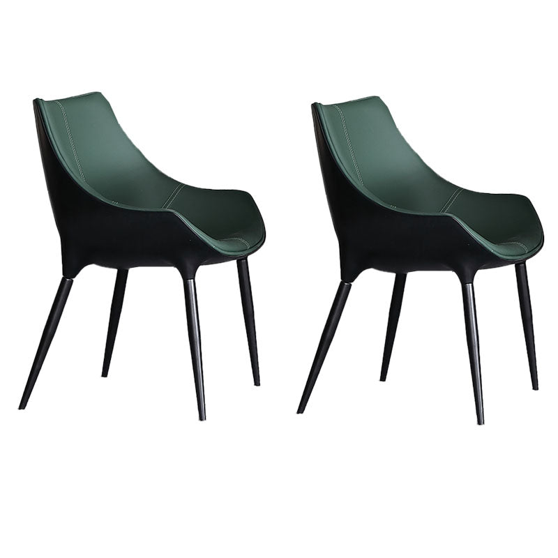 Chaise de salle à manger en métal de style contemporain, chaises d'appoint avec accoudoirs pour cuisine (Ensemble de 2)