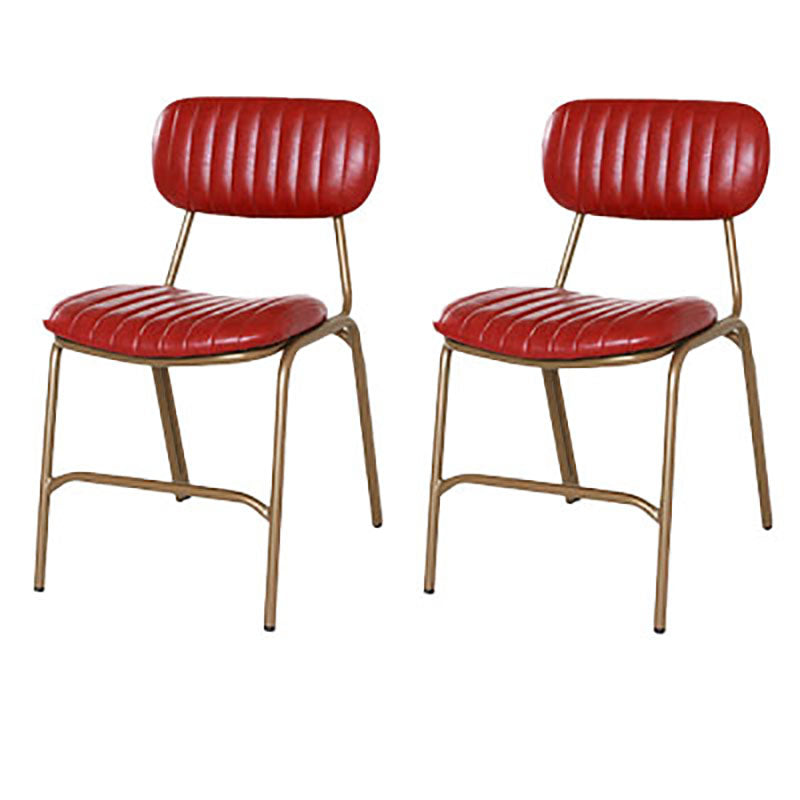 Sillas de comedor de metal industrial con respaldo abierto, sillas de comedor laterales sin brazos (juego de 2)