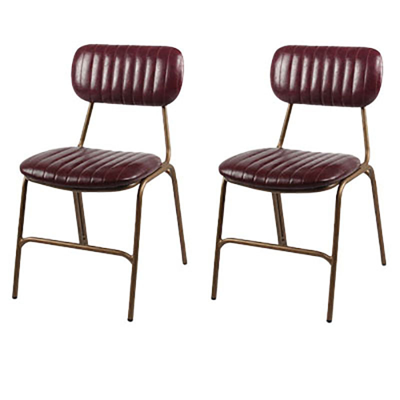 Chaises de salle à manger industrielles en métal, chaises de salle à manger sans accoudoirs à dossier ouvert (Ensemble de 2)