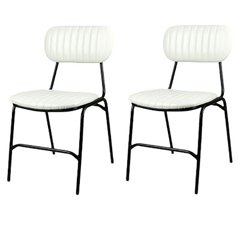 Sillas de comedor de metal industrial con respaldo abierto, sillas de comedor laterales sin brazos (juego de 2)