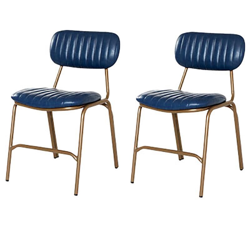Sillas de comedor de metal industrial con respaldo abierto, sillas de comedor laterales sin brazos (juego de 2)