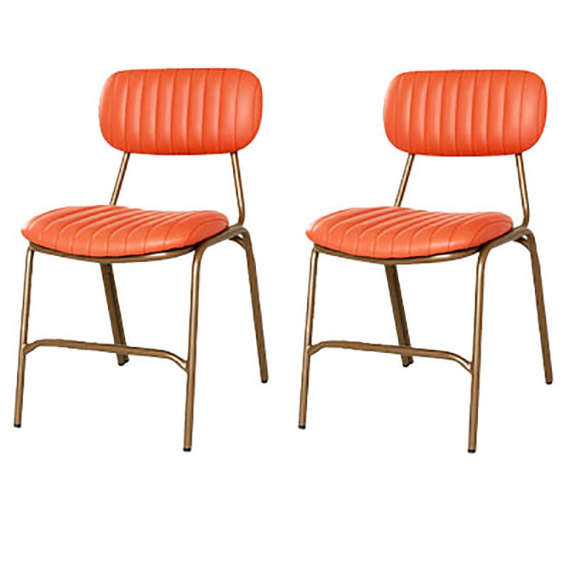 Sillas de comedor de metal industrial con respaldo abierto, sillas de comedor laterales sin brazos (juego de 2)