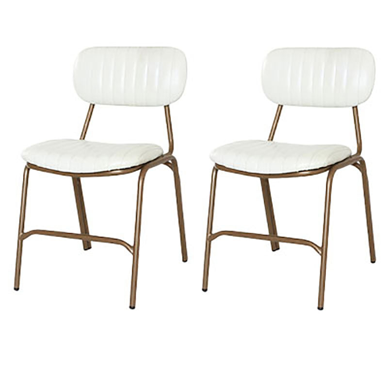 Chaises de salle à manger industrielles en métal, chaises de salle à manger sans accoudoirs à dossier ouvert (Ensemble de 2)