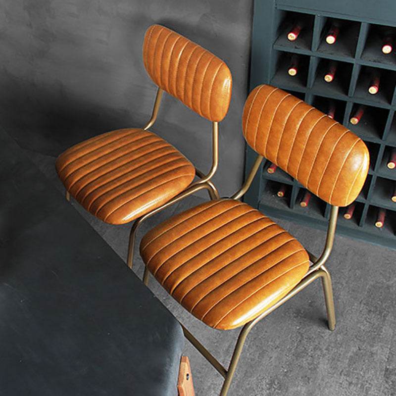 Sillas de comedor de metal industrial con respaldo abierto, sillas de comedor laterales sin brazos (juego de 2)