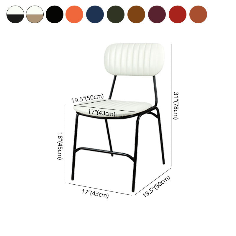 Sillas de comedor de metal industrial con respaldo abierto, sillas de comedor laterales sin brazos (juego de 2)