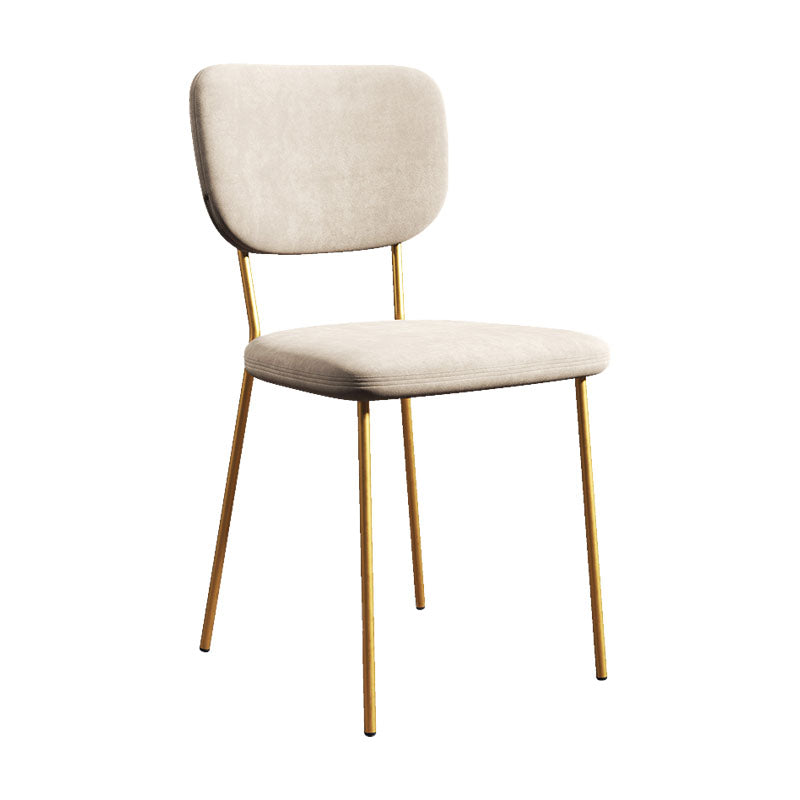Sillas de comedor de metal nórdico, silla sin brazos con respaldo abierto para restaurante (juego de 2)
