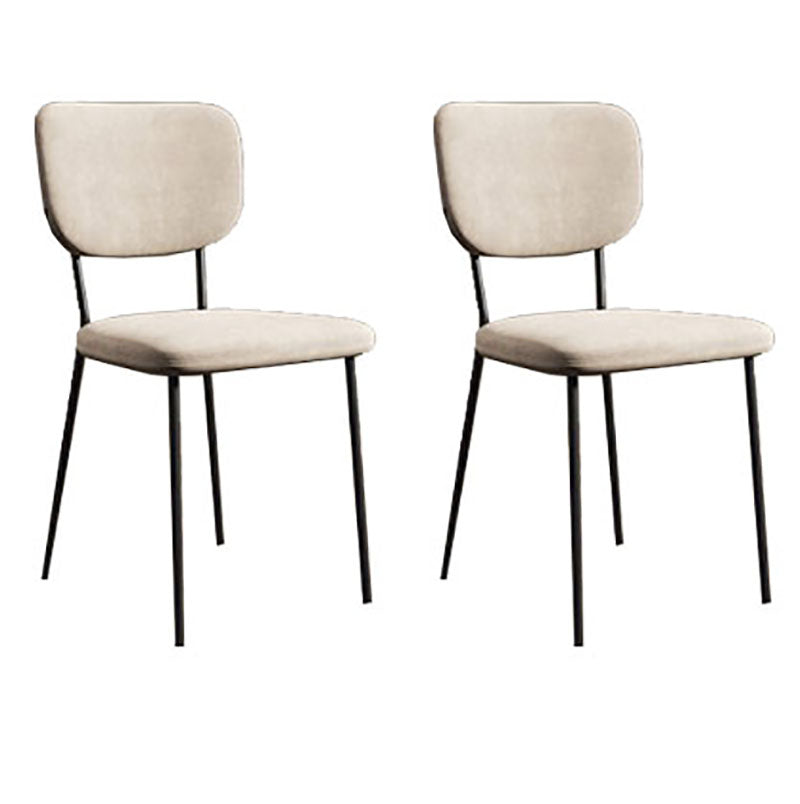 Sillas de comedor de metal nórdico, silla sin brazos con respaldo abierto para restaurante (juego de 2)