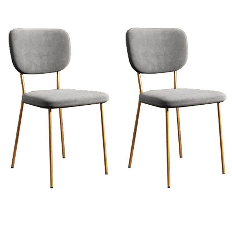 Sillas de comedor de metal nórdico, silla sin brazos con respaldo abierto para restaurante (juego de 2)