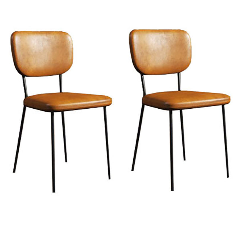 Sillas de comedor de metal nórdico, silla sin brazos con respaldo abierto para restaurante (juego de 2)