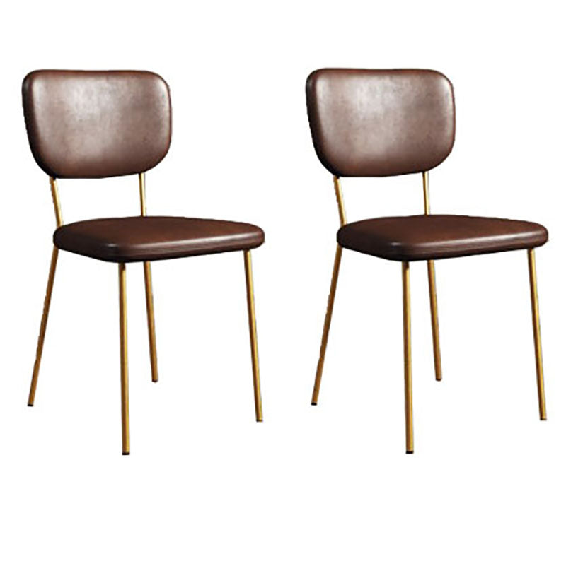Sillas de comedor de metal nórdico, silla sin brazos con respaldo abierto para restaurante (juego de 2)