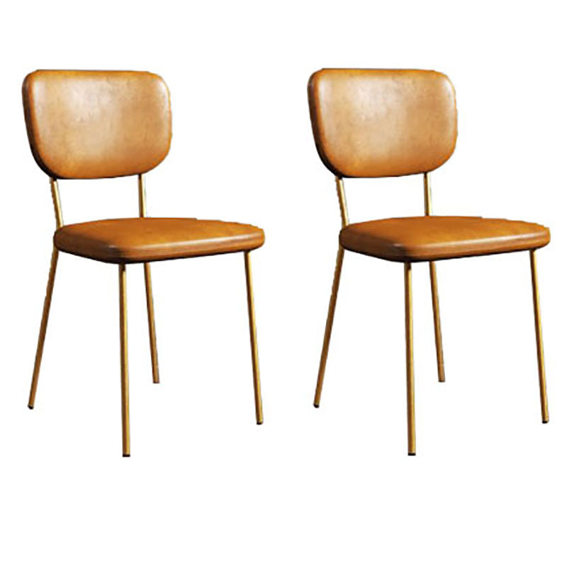 Sillas de comedor de metal nórdico, silla sin brazos con respaldo abierto para restaurante (juego de 2)