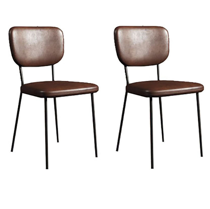 Sillas de comedor de metal nórdico, silla sin brazos con respaldo abierto para restaurante (juego de 2)