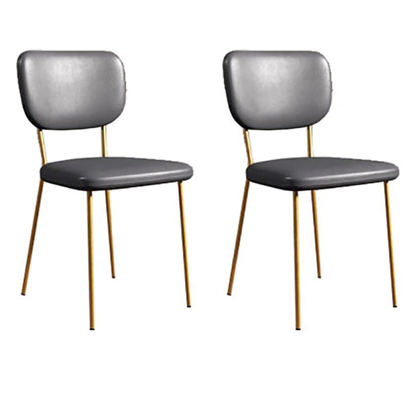 Sillas de comedor de metal nórdico, silla sin brazos con respaldo abierto para restaurante (juego de 2)