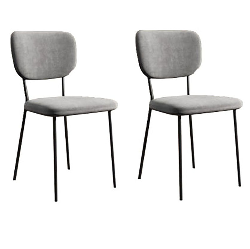 Chaises de salle à manger nordiques en métal, chaise sans accoudoirs à dossier ouvert pour restaurant (Ensemble de 2)