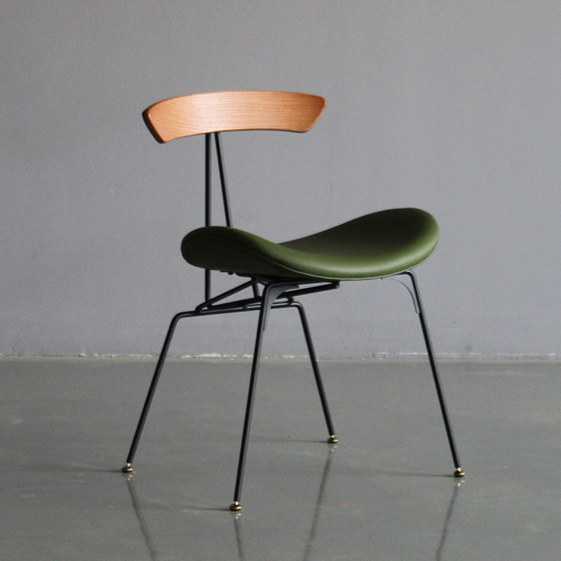 Chaise latérale tapissée industrielle de salle à manger finition mate chaise de salle à manger à dossier ouvert
