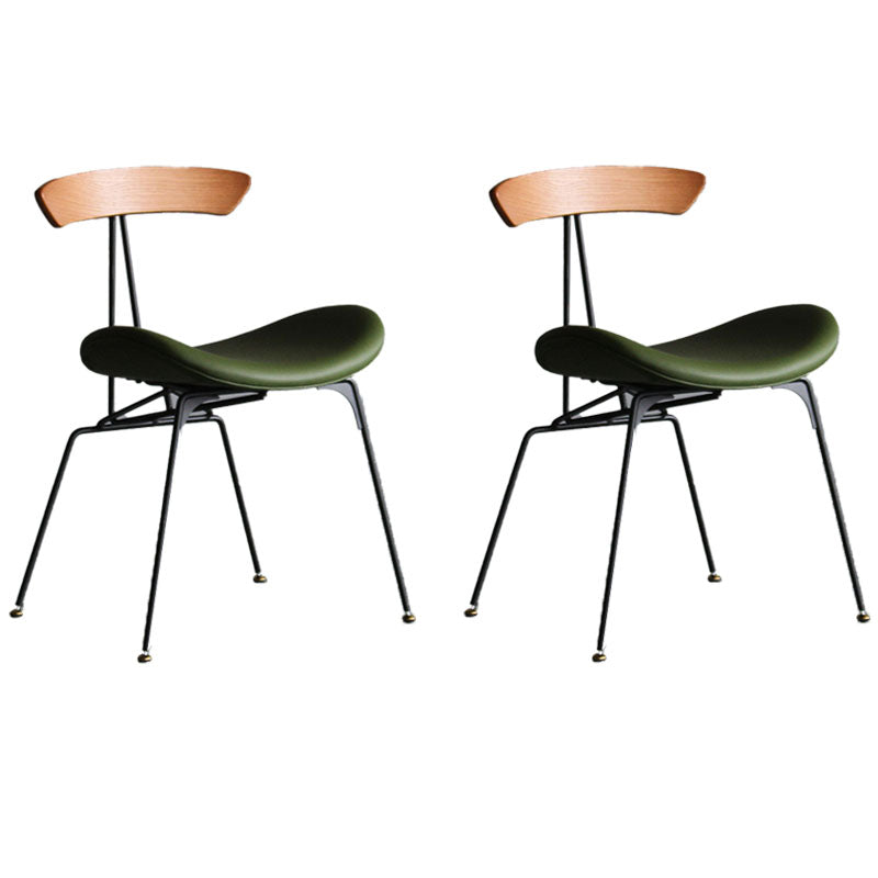 Silla lateral tapizada industrial para comedor, acabado mate, parte trasera abierta, silla de comedor