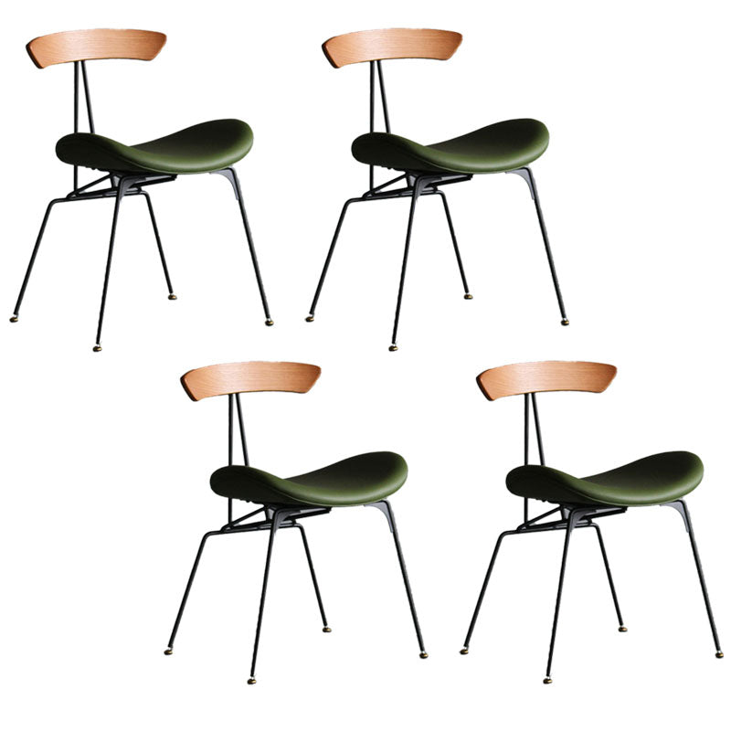 Silla lateral tapizada industrial para comedor, acabado mate, parte trasera abierta, silla de comedor
