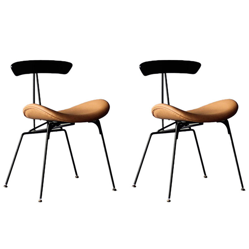 Silla lateral tapizada industrial para comedor, acabado mate, parte trasera abierta, silla de comedor