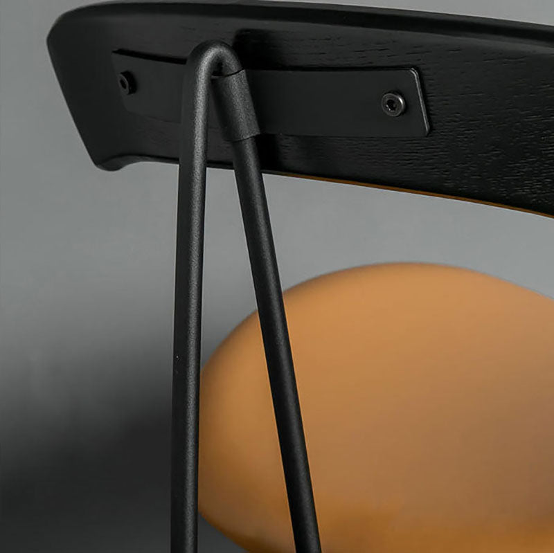 Silla lateral tapizada industrial para comedor, acabado mate, parte trasera abierta, silla de comedor