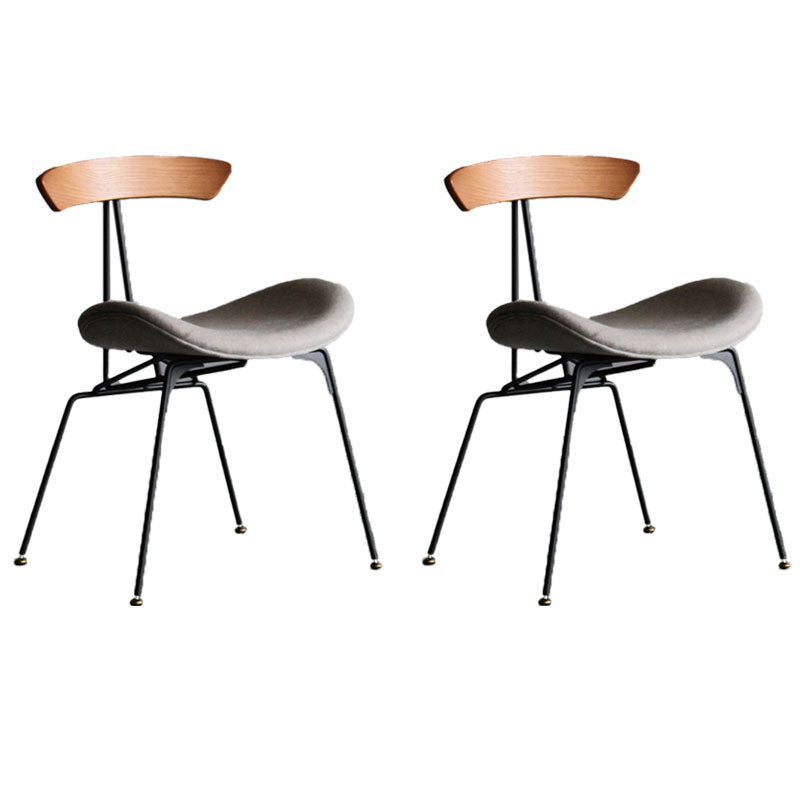 Silla lateral tapizada industrial para comedor, acabado mate, parte trasera abierta, silla de comedor