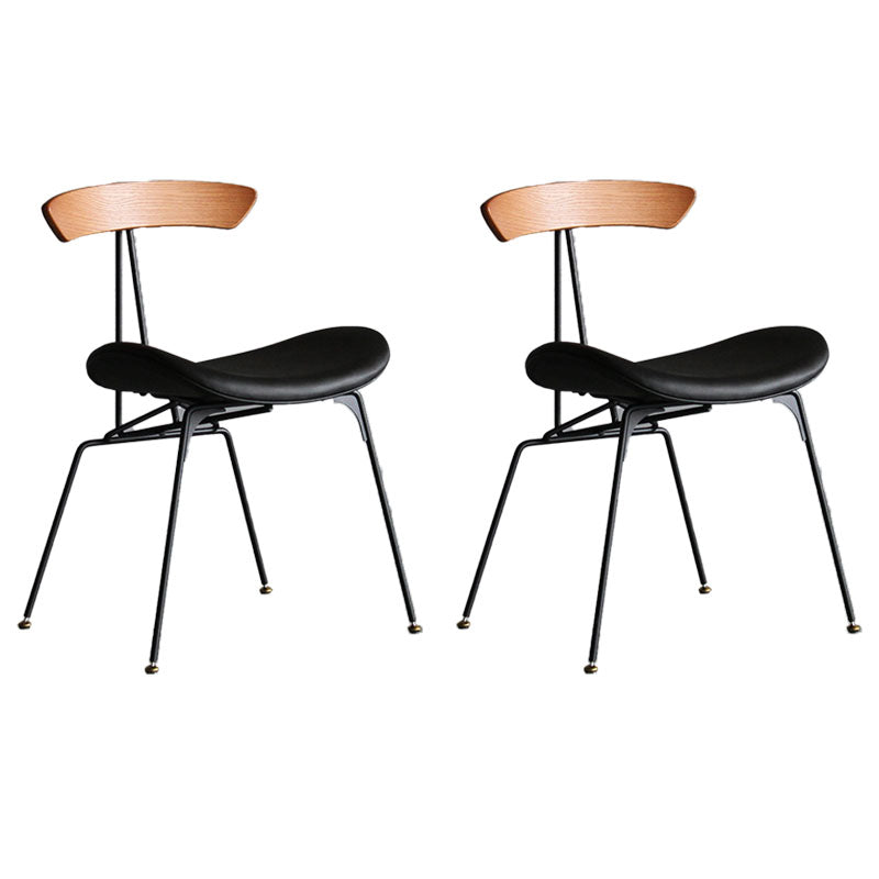 Silla lateral tapizada industrial para comedor, acabado mate, parte trasera abierta, silla de comedor