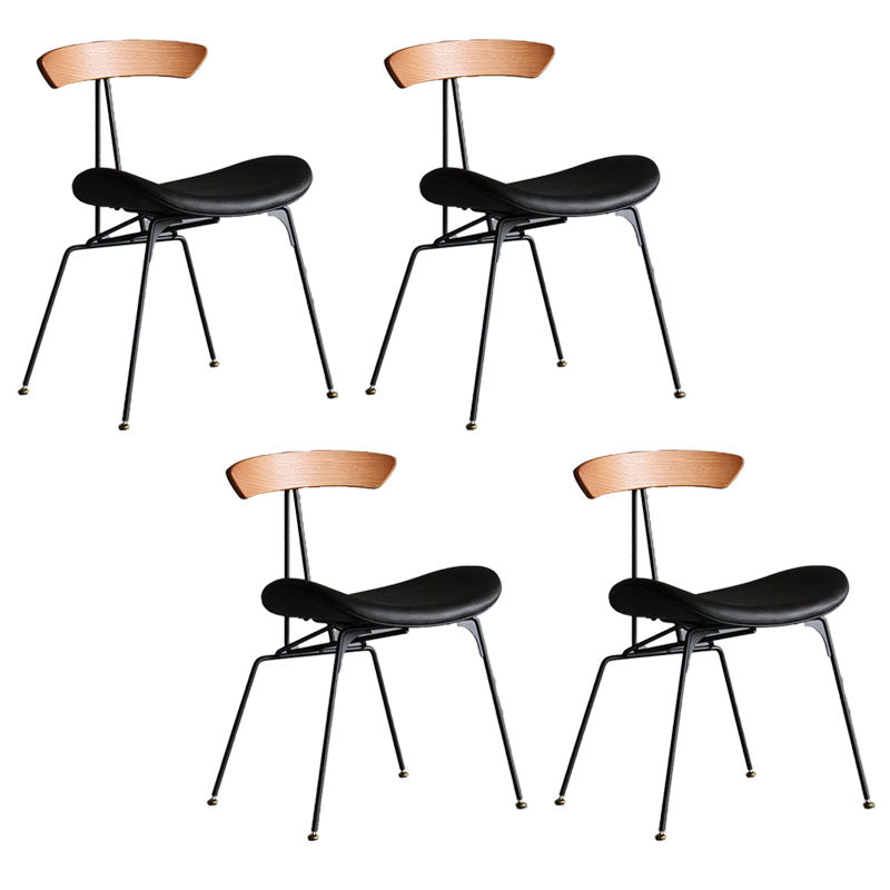 Silla lateral tapizada industrial para comedor, acabado mate, parte trasera abierta, silla de comedor